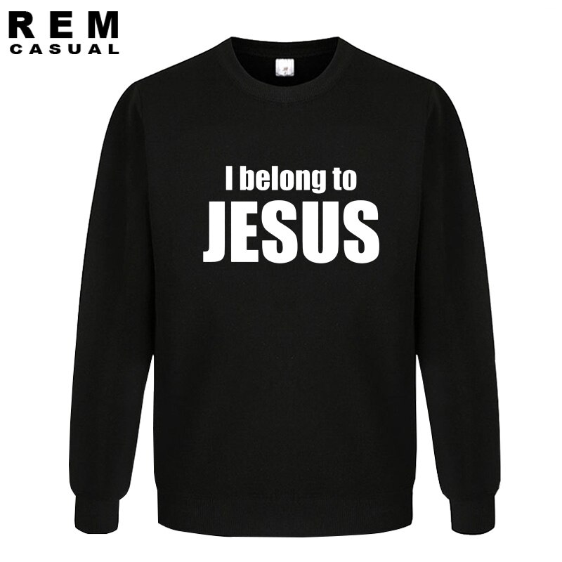 새로운 패션 긴 소매 나는 예수님에 속한다 면화 그리스도 종교 가톨릭 기독교 신앙 후드 티, 스웨터